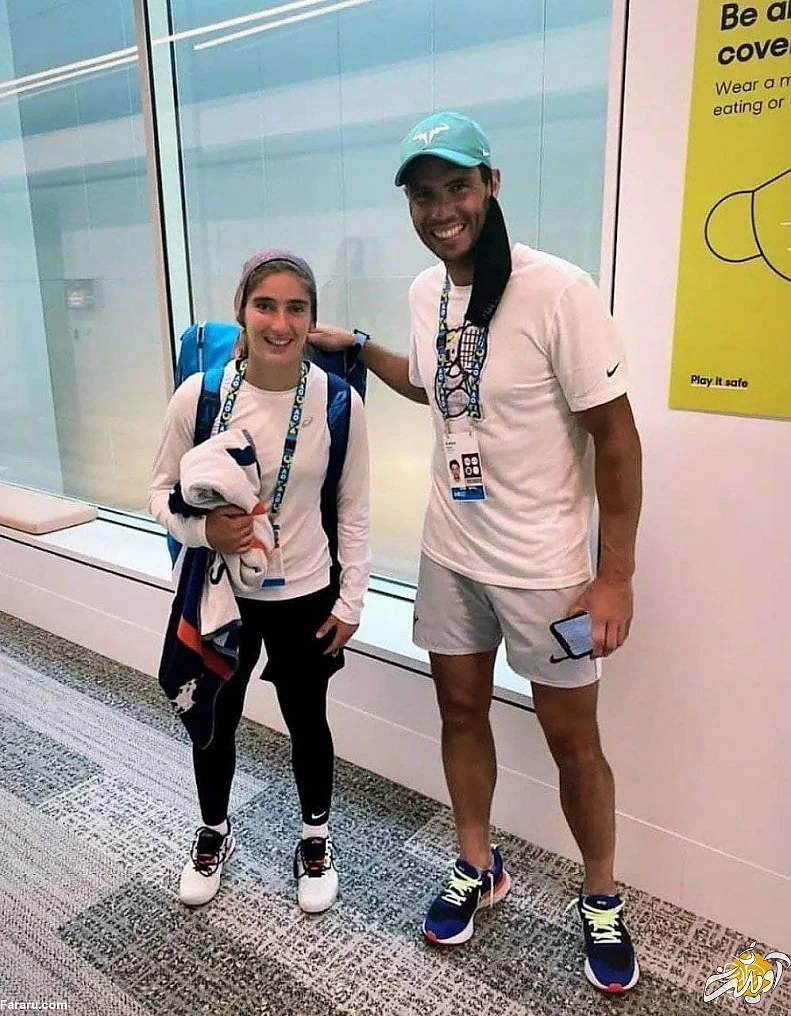 (عکس) دختر تنیس‌باز ایرانی در کنار رافائل نادال